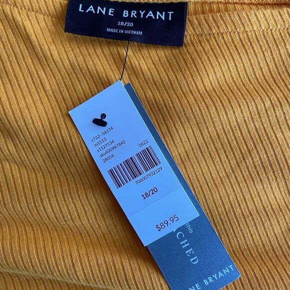 TANGERINE RIBBED ONE SHOULDERED DRESS BY LANE BRYANT SIZE 18/20 NWT - Picture 6 of 7